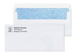 #10 white tinted self sealing envelopes with printed logo