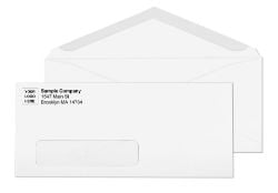 #10 white window laser safe envelopes with printed logo