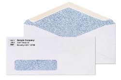 #10 white window tinted laser safe envelopes with printed logo
