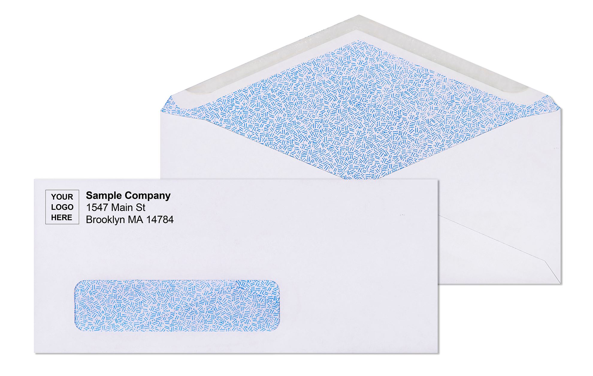 #9 security tinted window envelopes gum flap for courtesy reply mail programs where window displays return address
