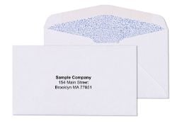 6 3/4 white tinted envelopes with printed logo	
