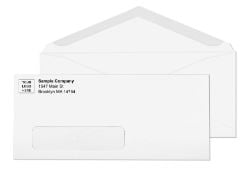 #9 white window envelopes with printed logo	