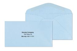 6 3/4 blue wove envelopes with printed logo	