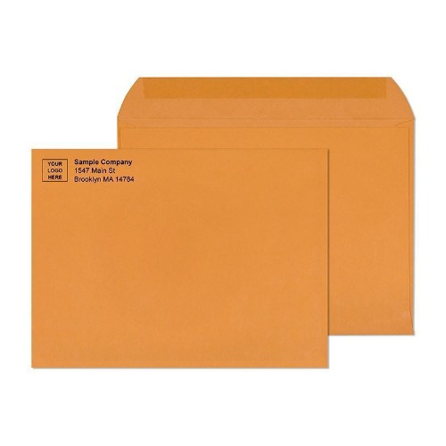 brown 9 x 12 booklet envelopes with printed logo business envelopes