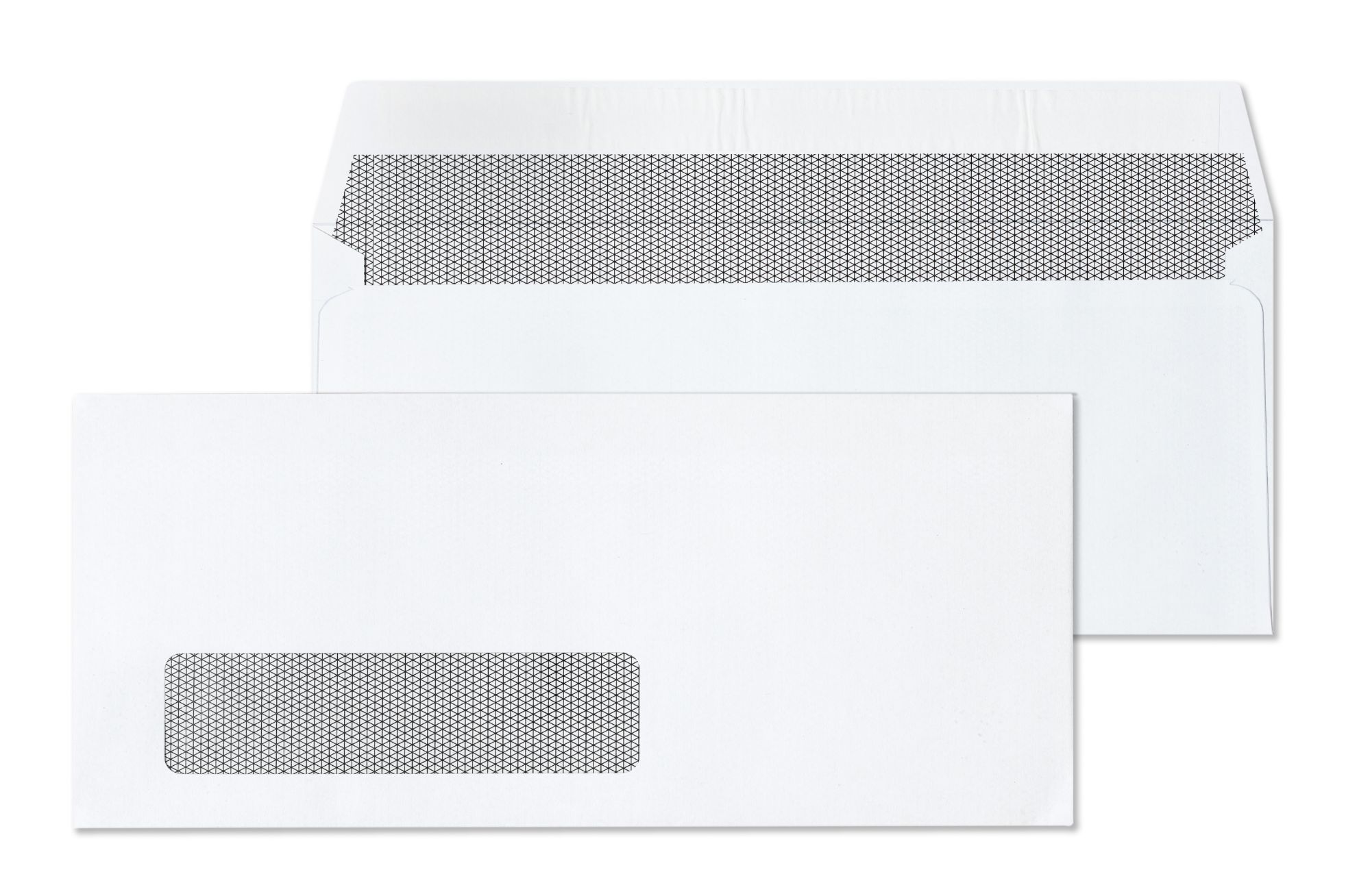 What size envelope for W2 forms showing #10 window peel-and-seal security tinted envelope for W2 annual mailings where security tinting protects Social Security number and employee earnings and the window eliminates the addressing step for high-volume programs