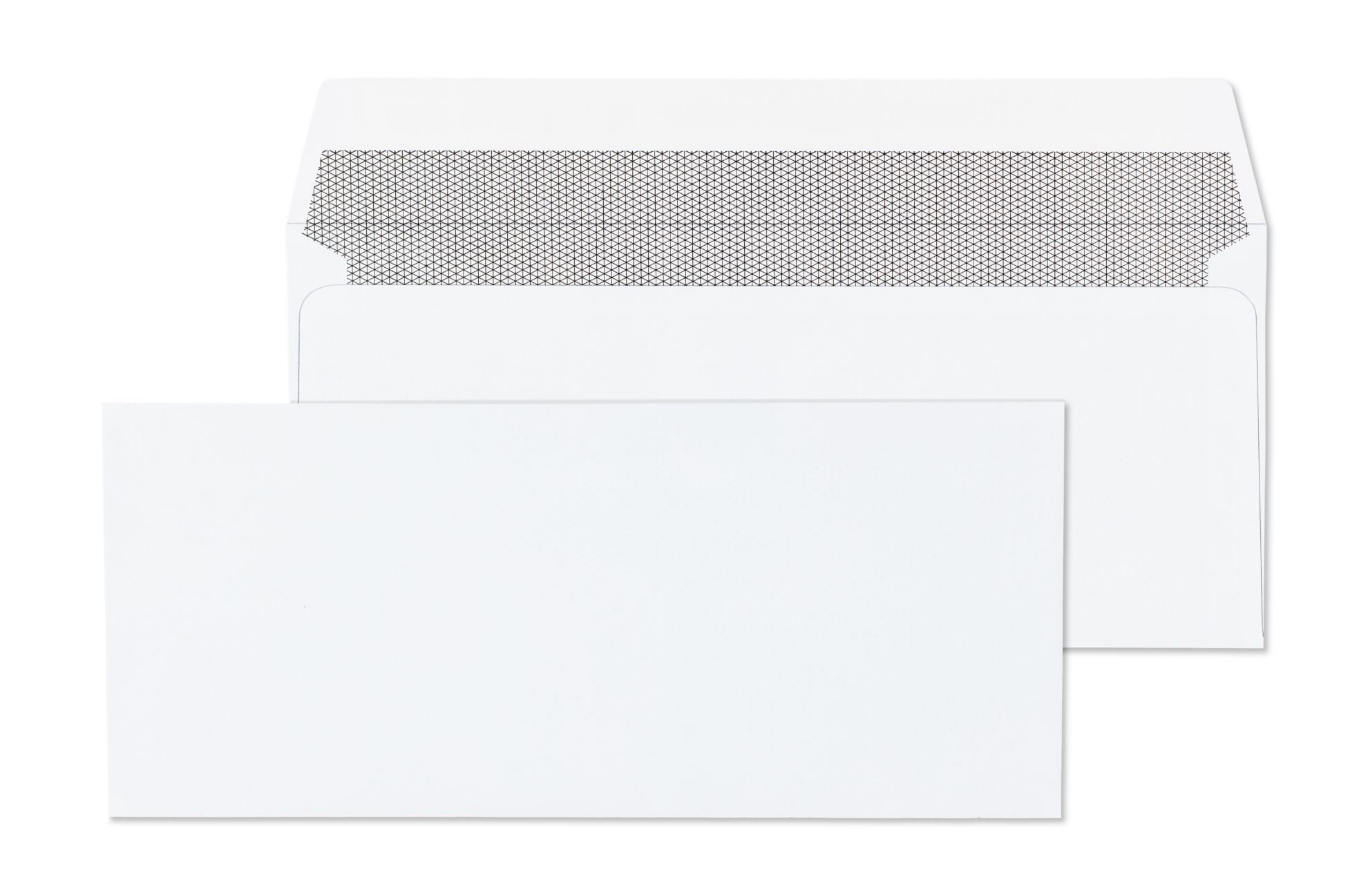 Custom printed security tinted business envelopes showing logo and return address printing on the #10 format used in laser printing programs