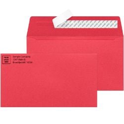 6 3/4 Red starburst envelopes with printed logo